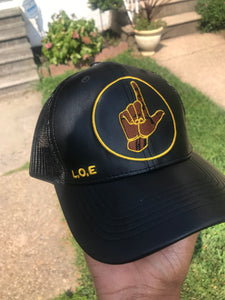 Leather Sign Language Cap